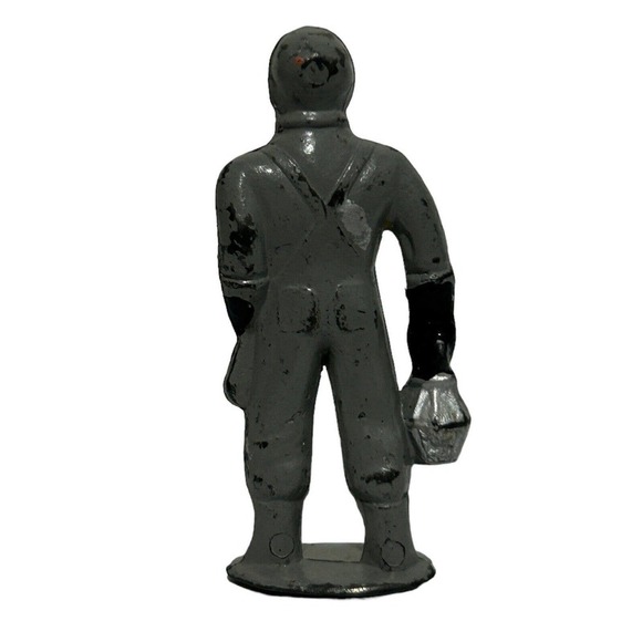 Vintage Barclay Lead Figure Man Mechanic Wrench Lantern Railroad Worker - Picture 8 of 10